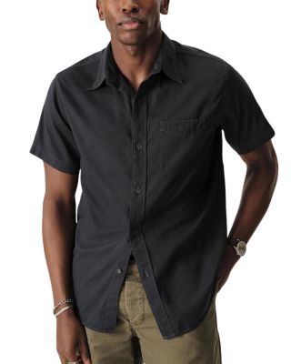   Draped Regular Fit Short Sleeve Twill Shirt