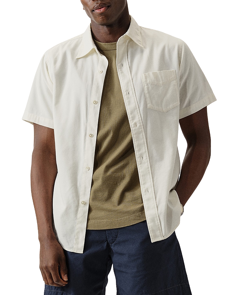 BUCK MASON DRAPED REGULAR FIT SHORT SLEEVE TWILL SHIRT