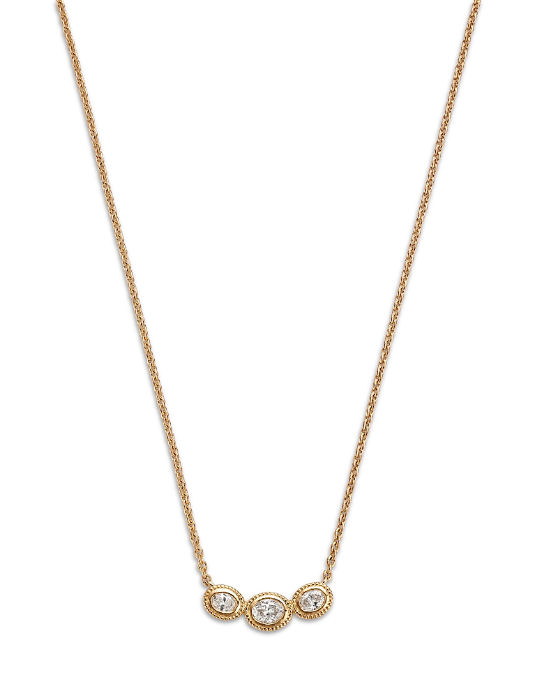Bloomingdale's Fine Collection Diamond Oval Bezel Necklace In 14k Yellow Gold, 0.38 Ct. T. W. In Gold