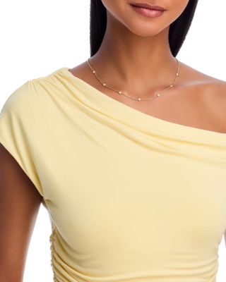 Diamond Clover Station Necklace in 14K Yellow Gold, 0.25 tcw