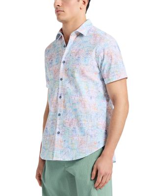 Passport Seersucker Classic Fit Button Down Shirt