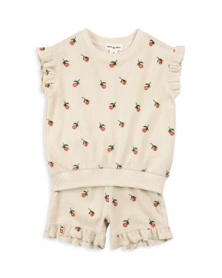 Miles The Label - Girls' Fruit Print Terry Short Sleeved Top & Shorts Set - Baby