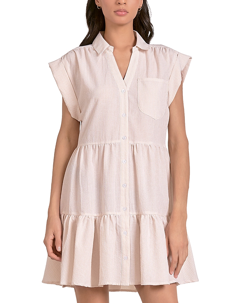 Elan Seersucker Shirt Dress