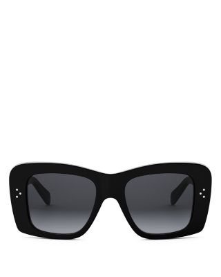 3 Dots Black Geometric Sunglasses, 53mm