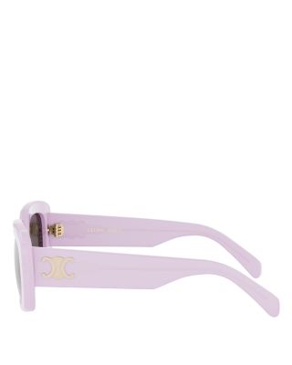 Triomphe Violet Geometric Sunglasses, 55mm
