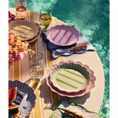 Cabana Stripe Melamine Dinner Plate, Set of 4