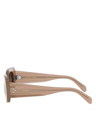 3 Dots Brown Rectangular Sunglasses, 51mm 