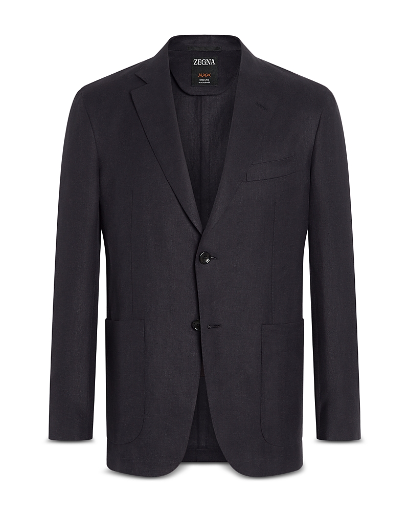 Zegna Vicuna Oasi Cashmere Blazer In Navy Blue