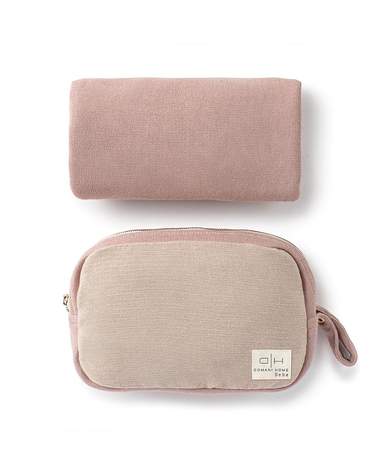 Domani Home Dotty Pouch And Blanket Set In Pink And Cream