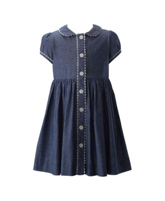 Rachel Riley - Girls' Chambray Button-Front Dress - Little Kid, Big Kid