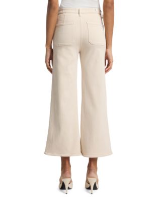 Ultra High Rise Cropped Flare Jeans in Creme