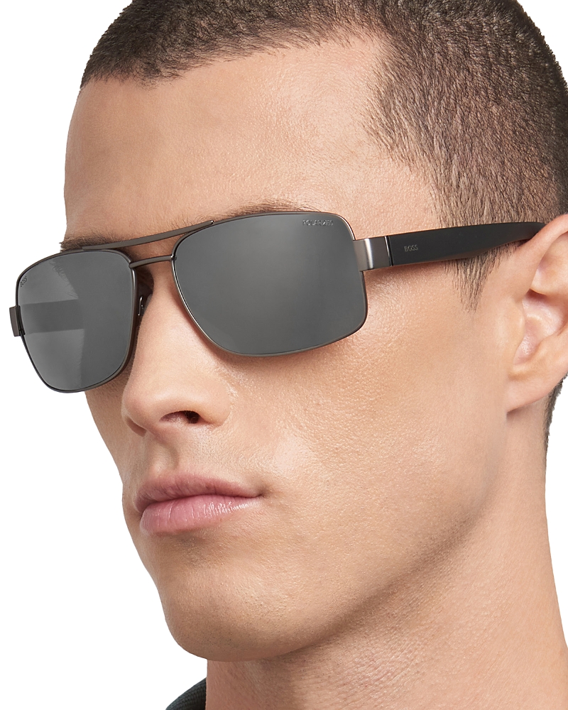 Hugo Boss Boss 62mm Oversize Polarized Navigator Sunglasses In Matte Dark Gray