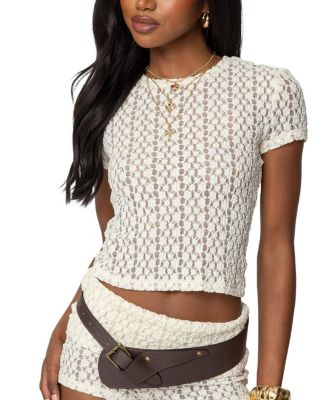 Edikted - Rye Sheer Textured T Shirt