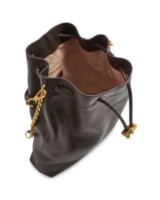 Cinch Leather Bucket Bag