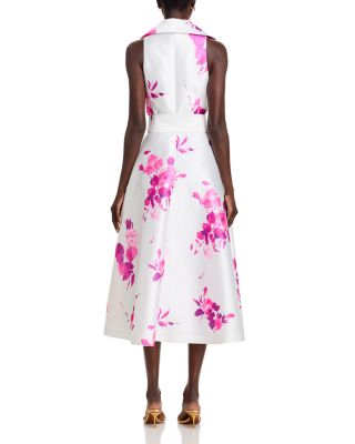 Pique Mikado Floral Dress