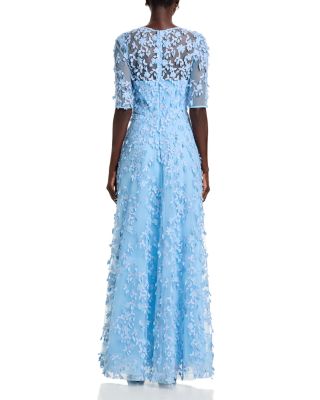 Tulle 3D Petal A Line Gown