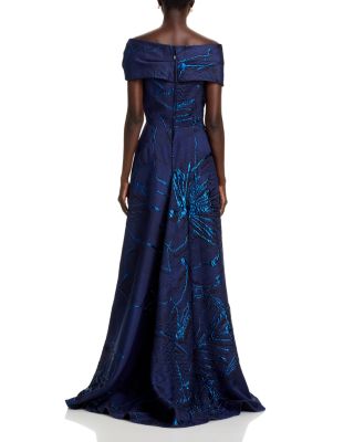Asymmetrical Jacquard Gown