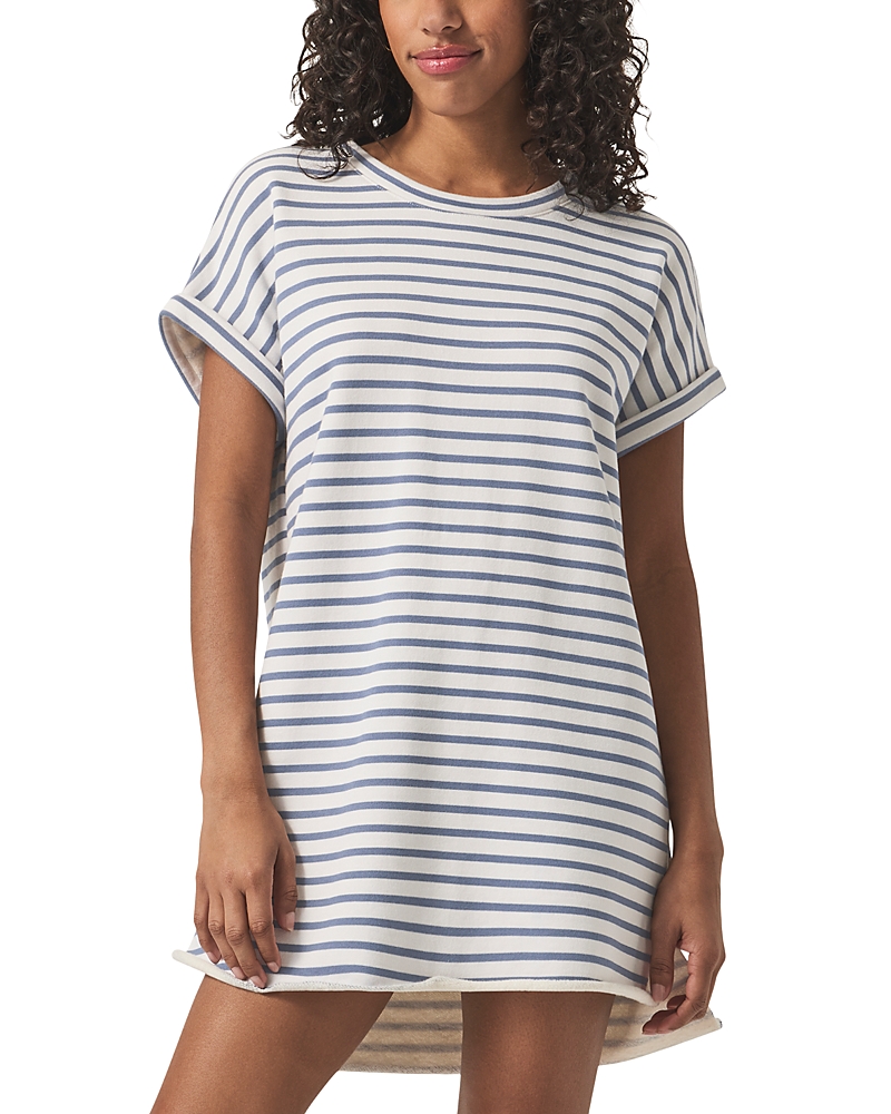 Splendid Cassie Stripe Cotton French Terry Minidress In White