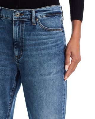 The Borrowed High Rise Ankle Slim Straight Jeans in Famous