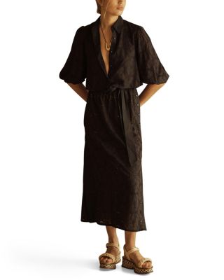 RICAMO Puff Sleeve Cropped Blouse