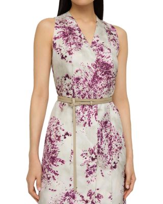 Silk Floral Button Front Dress
