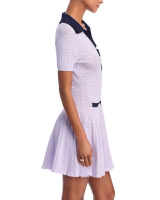 Lilac Pointelle Knit Mini Dress