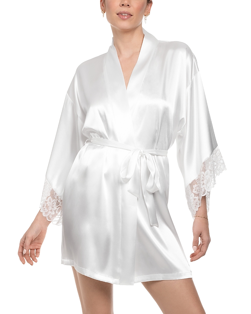 In Bloom By Jonquil Love Me Now Lace Trim Satin Robe