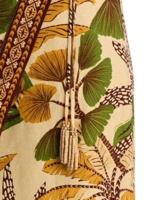 Foliage Sketch Sand Midi Skirt