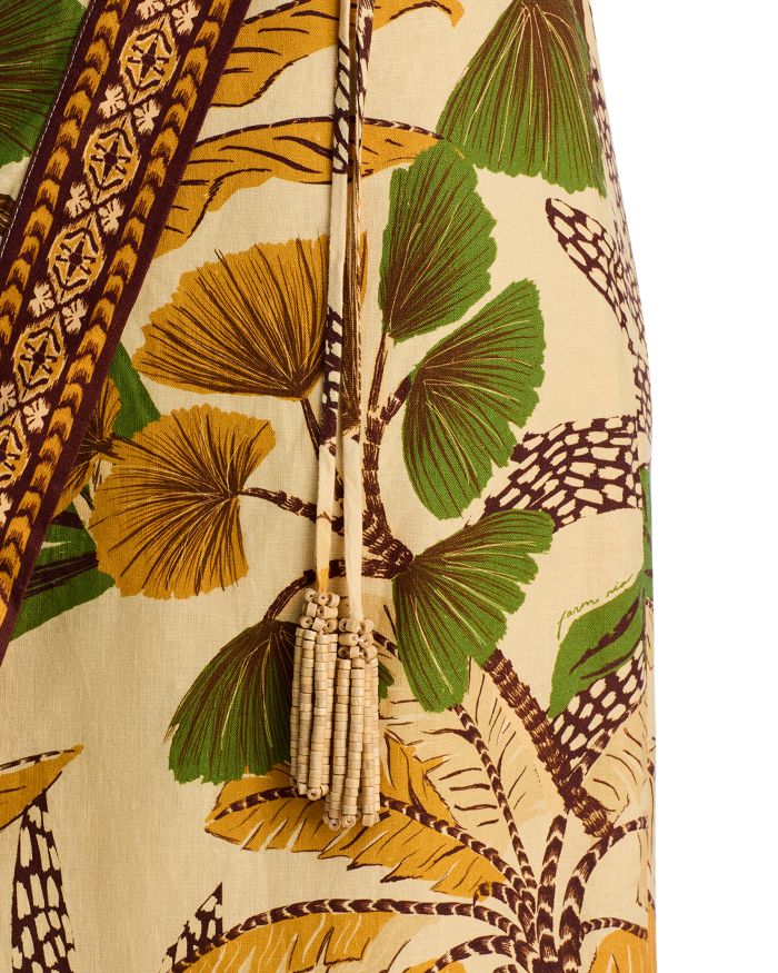 Foliage Sketch Sand Midi Skirt