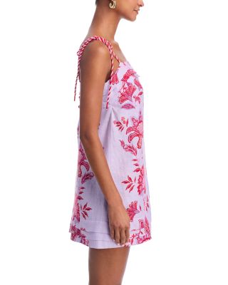 Porcelain Garden Linen Mini Dress