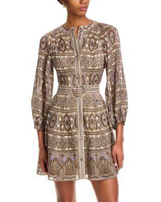 Veronica Beard - Kumar Linen Silk Printed Shirt Dress