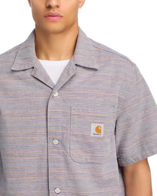Gellar Jacquard Striped Camp Shirt