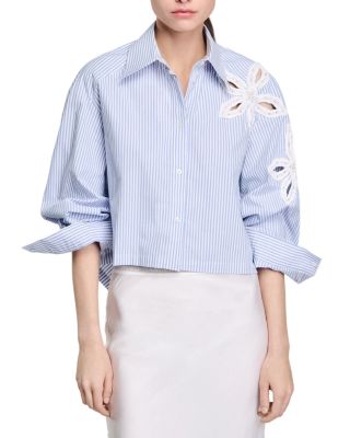 Sandro - Embellished Cutout Shirt