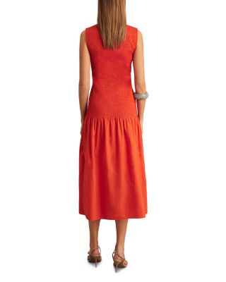 Annabel Shirred Midi Dress