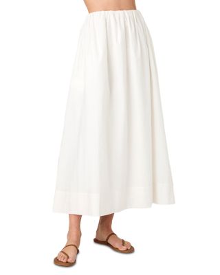 Nomi Cotton Ruched Midi Skirt