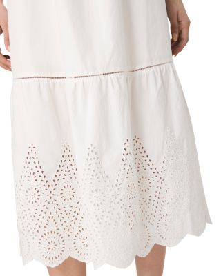 Cotton Square Neck Midi Dress