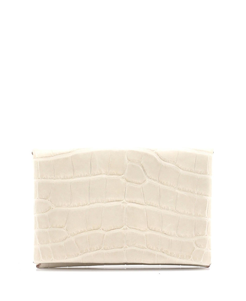 PRE-OWNED HERMES PRE-OWNED HERMES CALVI CARD HOLDER ALLIGATOR