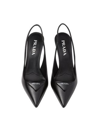 Women's Saffiano Patent Leather Slingback Pumps