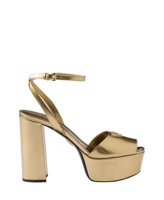 Women's Metallic Leather Platform Sandals
