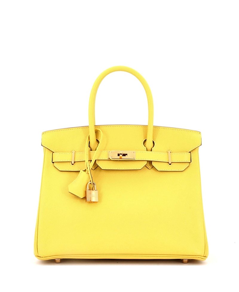 PRE-OWNED HERMES PRE-OWNED HERMES BIRKIN 30 HANDBAG YELLOW EPSOM WITH GOLD HARDWARE