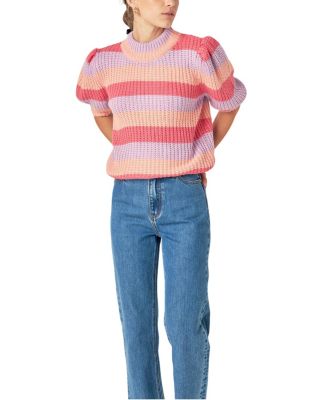 Women's Stripe Mockneck Sweater