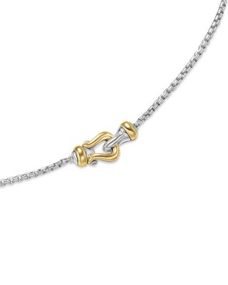 Petite Buckle Necklace in Sterling Silver with 14K Yellow Gold, 16.3mm  