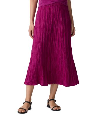 Crushed Silk Flared Skirt 