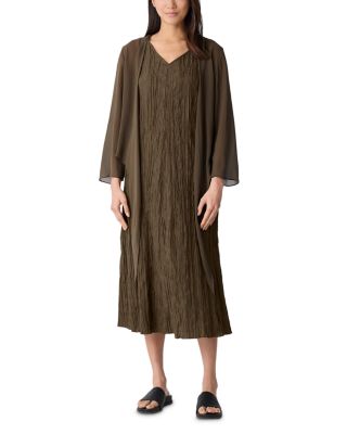 Crushed Silk Midi Dress