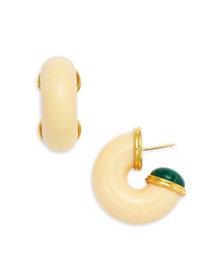 Kenneth Jay Lane - Malachite Hoop Earrings