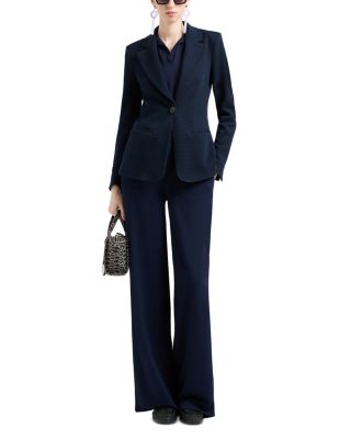 Textured Jacquard Jersey Knit Blazer Jacket