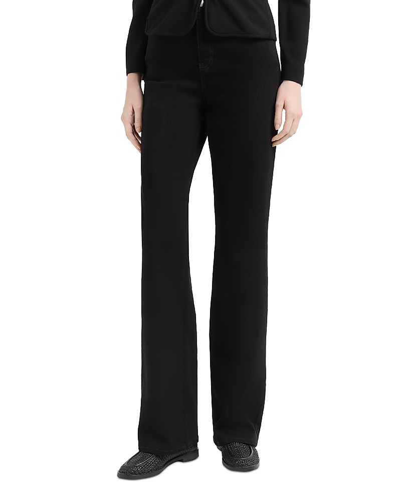 Emporio Armani High Rise Straight Leg Pants In Black