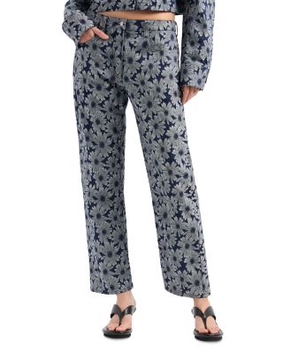 Daisy Jacquard Straight Jeans in Fancy Blue