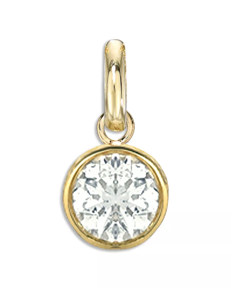 Zoe Lev 14K Yellow Gold Diamond Bezel Charm Pendant