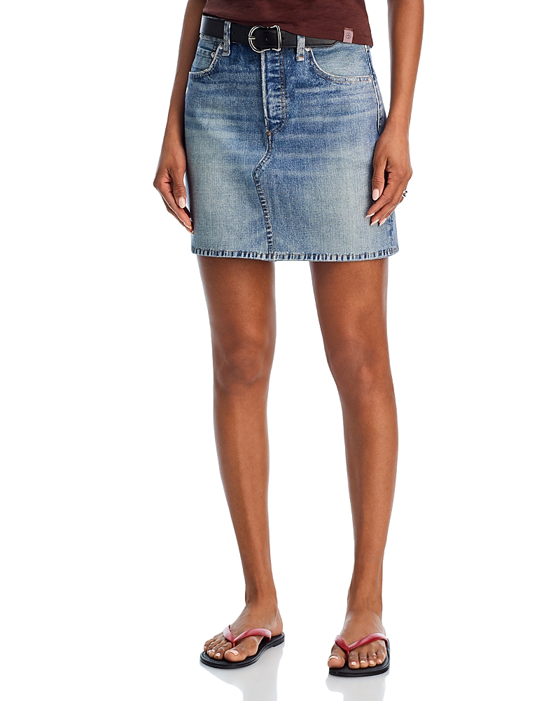 rag & bone Miramar Ponte Denim Printed Mini Skirt
